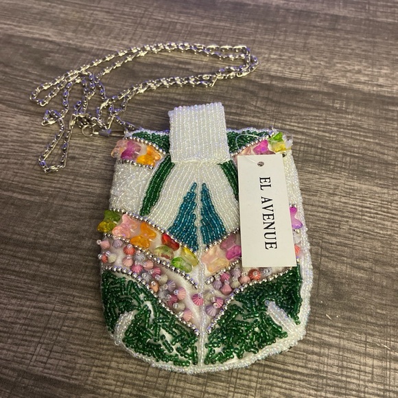 Avenue Handbags - Avenue Beaded Mini Bag - Green and White